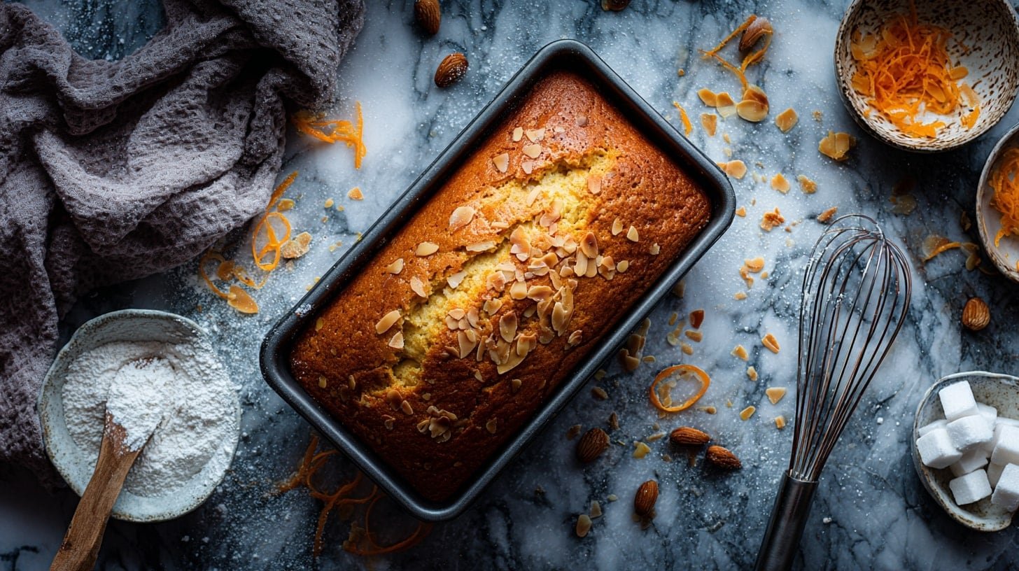 Bizcocho de naranja con harina de almendras preparado