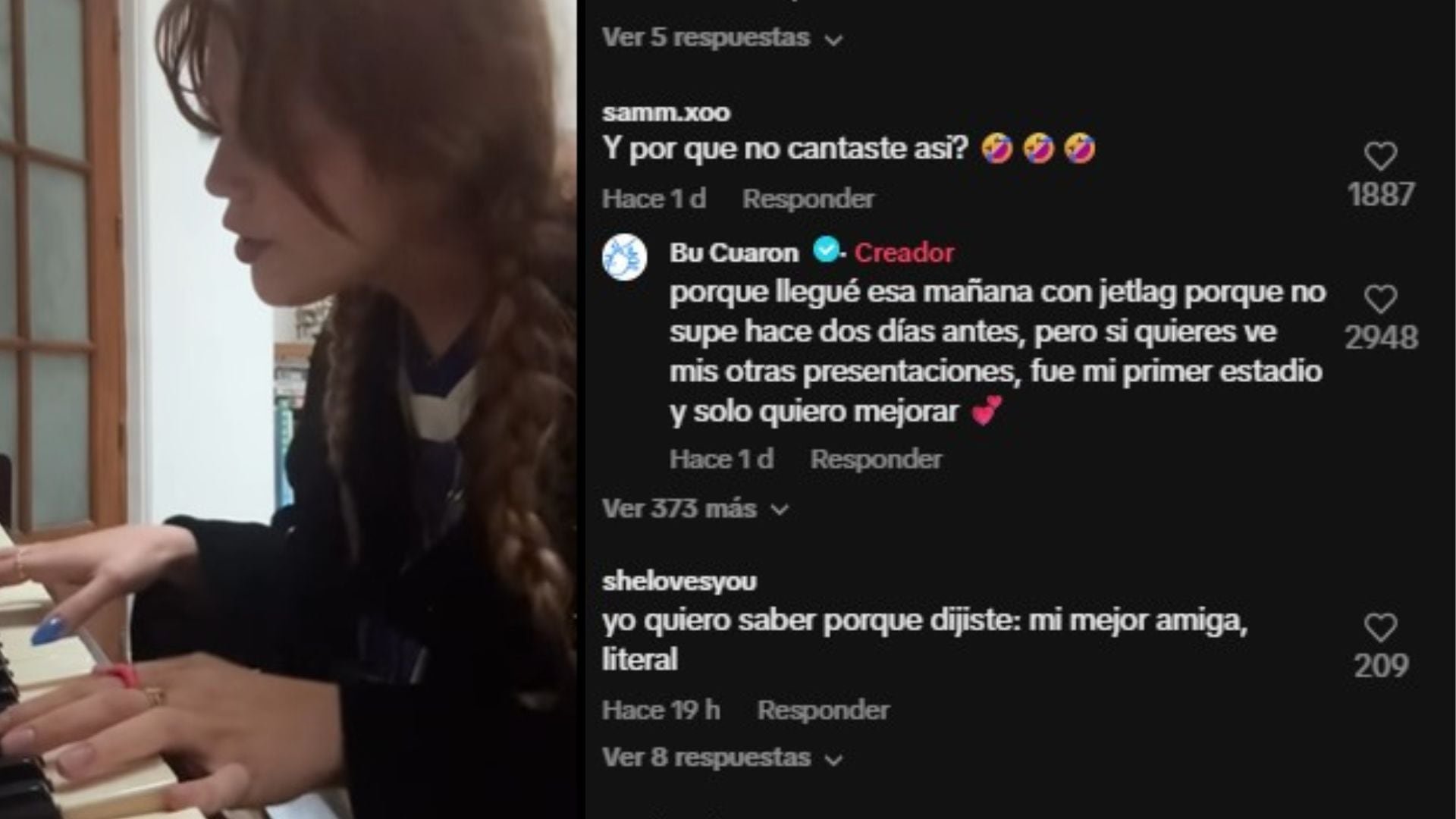 La hija del cineasta respondió a las críticas. (Captura de pantalla @bucuaron TikTok)