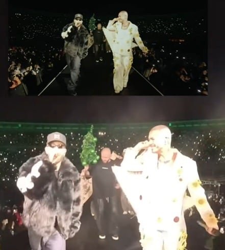 Feid cantó con J Balvin en Bogotá - crédito @oscarlozzzzzz95/tiktok