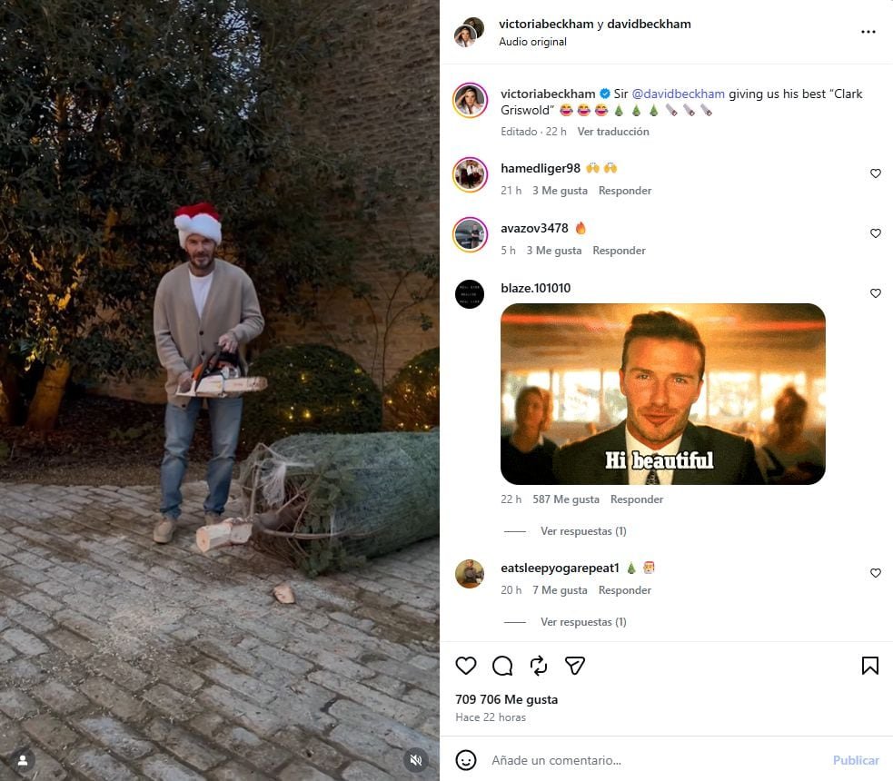 David y Victoria Beckham celebraron una Navidad distendida en familia, destacando el aporte musical de Cruz y el humor festivo de David (Instagram/@victoriabeckham)