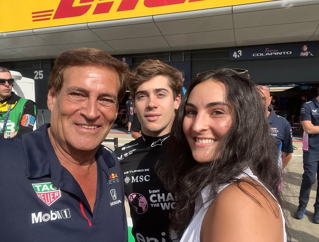 Sergio Goldvarg y su hija Karen junto a Franco Colapinto 