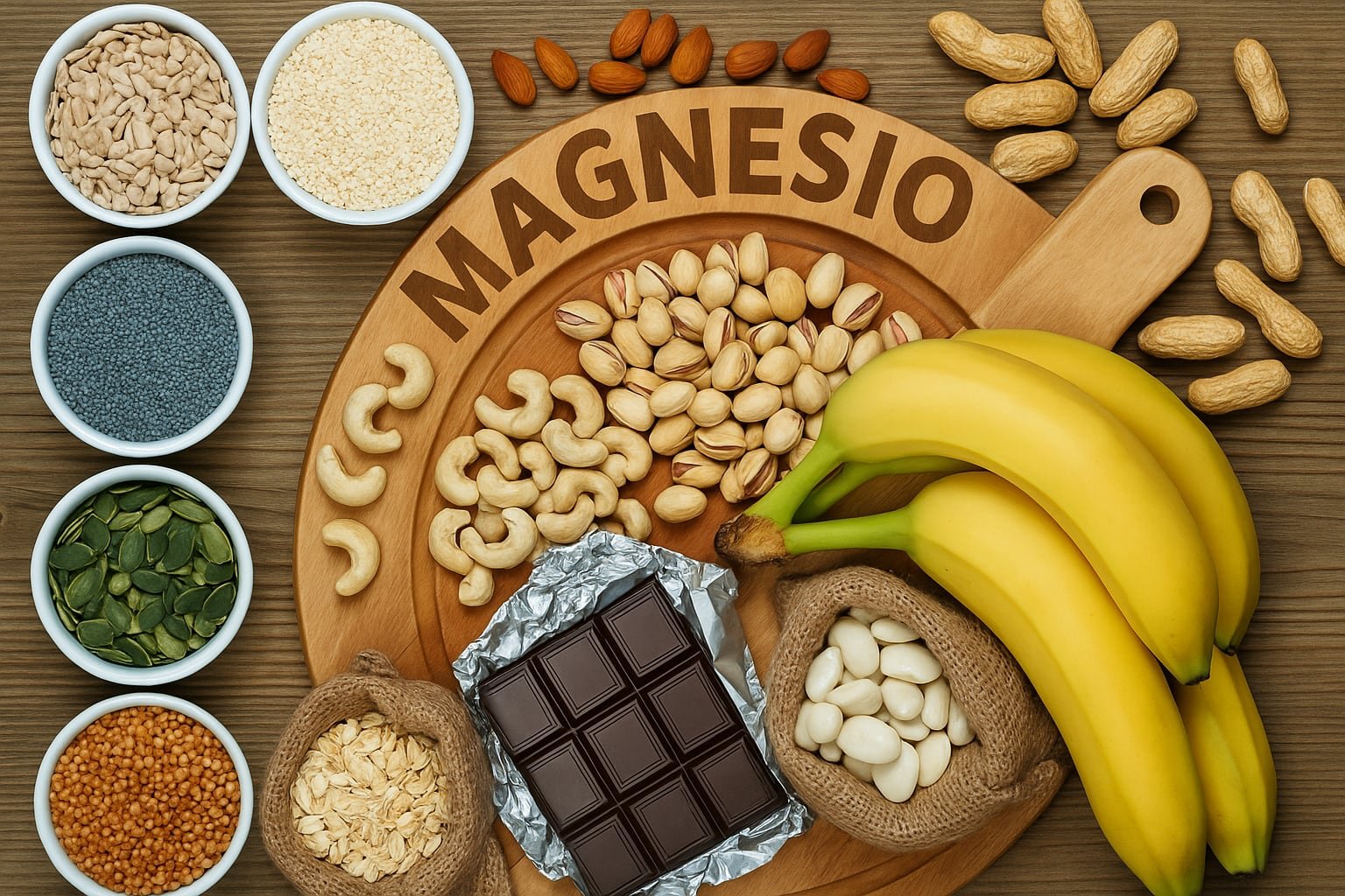Las espinacas, almendras, plátanos y semillas de calabaza son opciones deliciosas y nutritivas para incorporar magnesio a tu alimentación diaria.