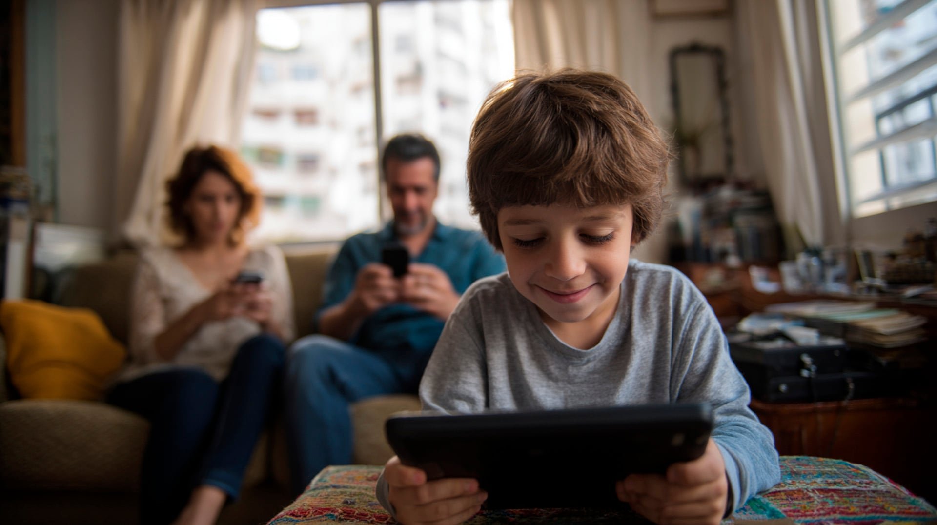 Niños usando smartphones, un panorama que puede tener implicaciones en su bienestar físico y mental.