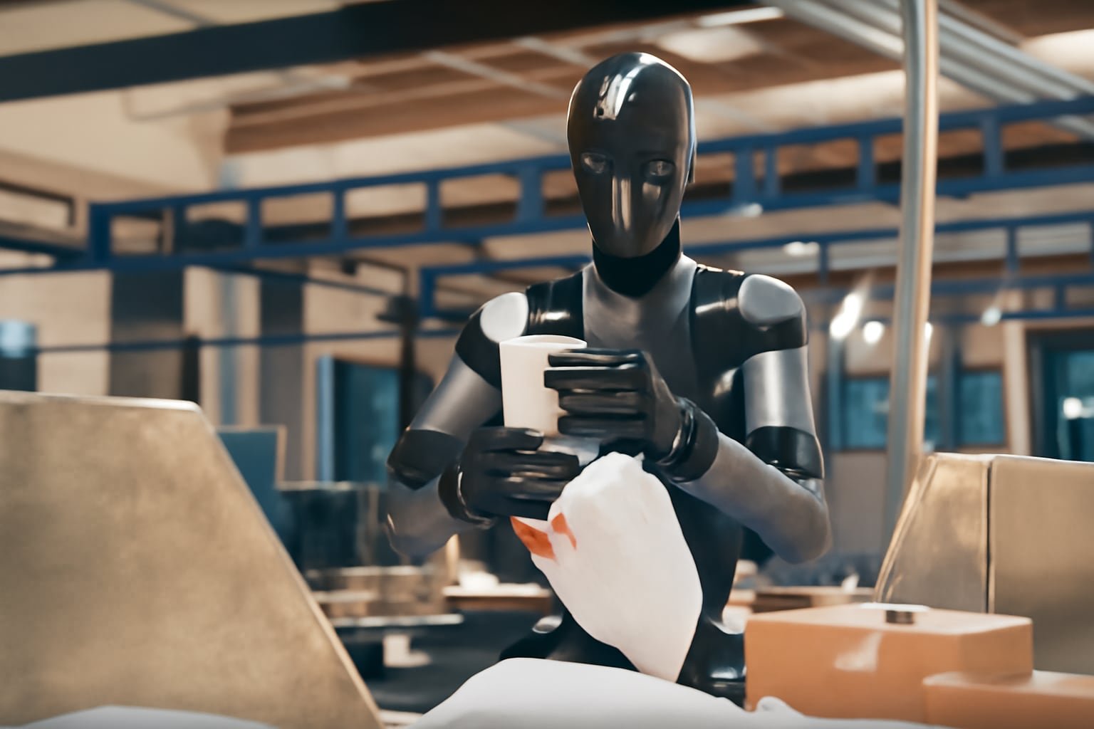 El robot de seis brazos de Midea Group apunta a sectores como la industria automotriz, la logística y la manufactura avanzada.