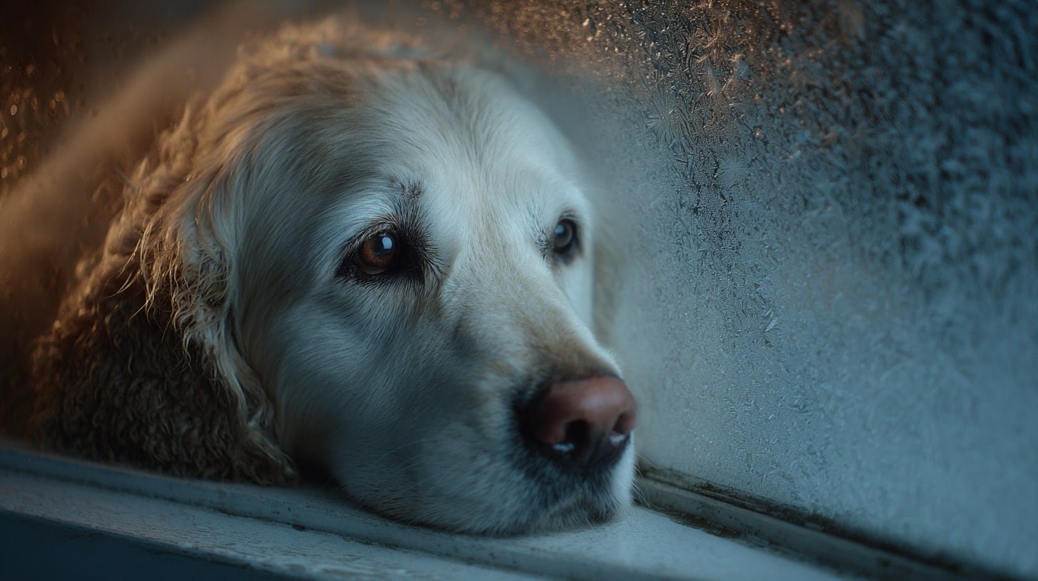 Primer plano de un perro con la nariz parcialmente rosa debido a la