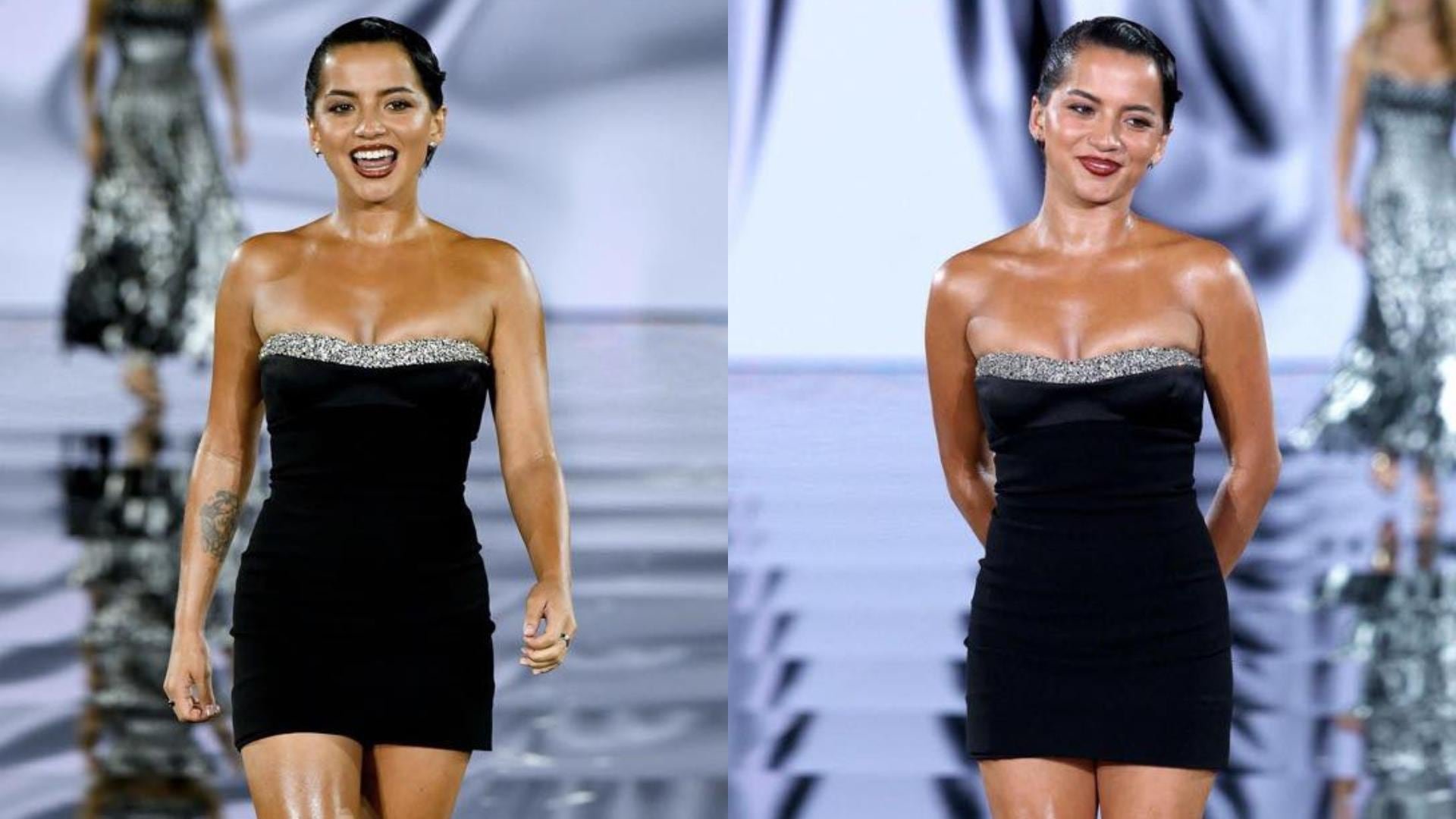 Isabela Merced debutó en la pasarela junto a la modelo Janick Maceta y la influencer Carolina Braedt.