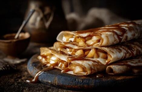 Los crepes con toffee y manzana (Adobe Stock)