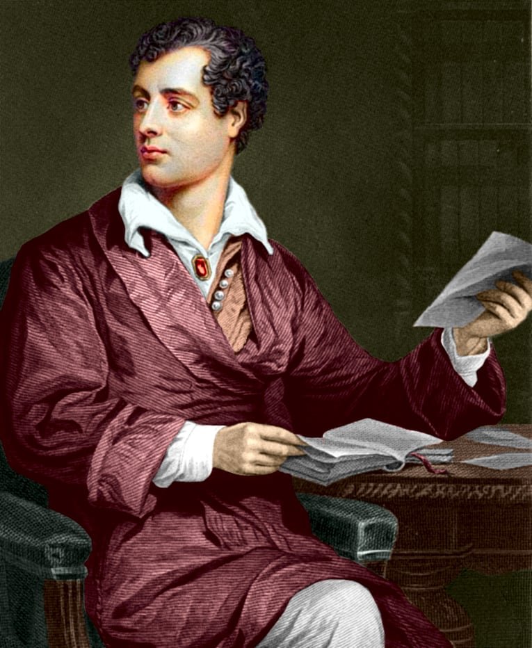 Lord Byron se fue de Inglaterra cuando Ada tenía cinco meses. Él ya era un prestigiosísimo poeta (Foto: Wikipedia)