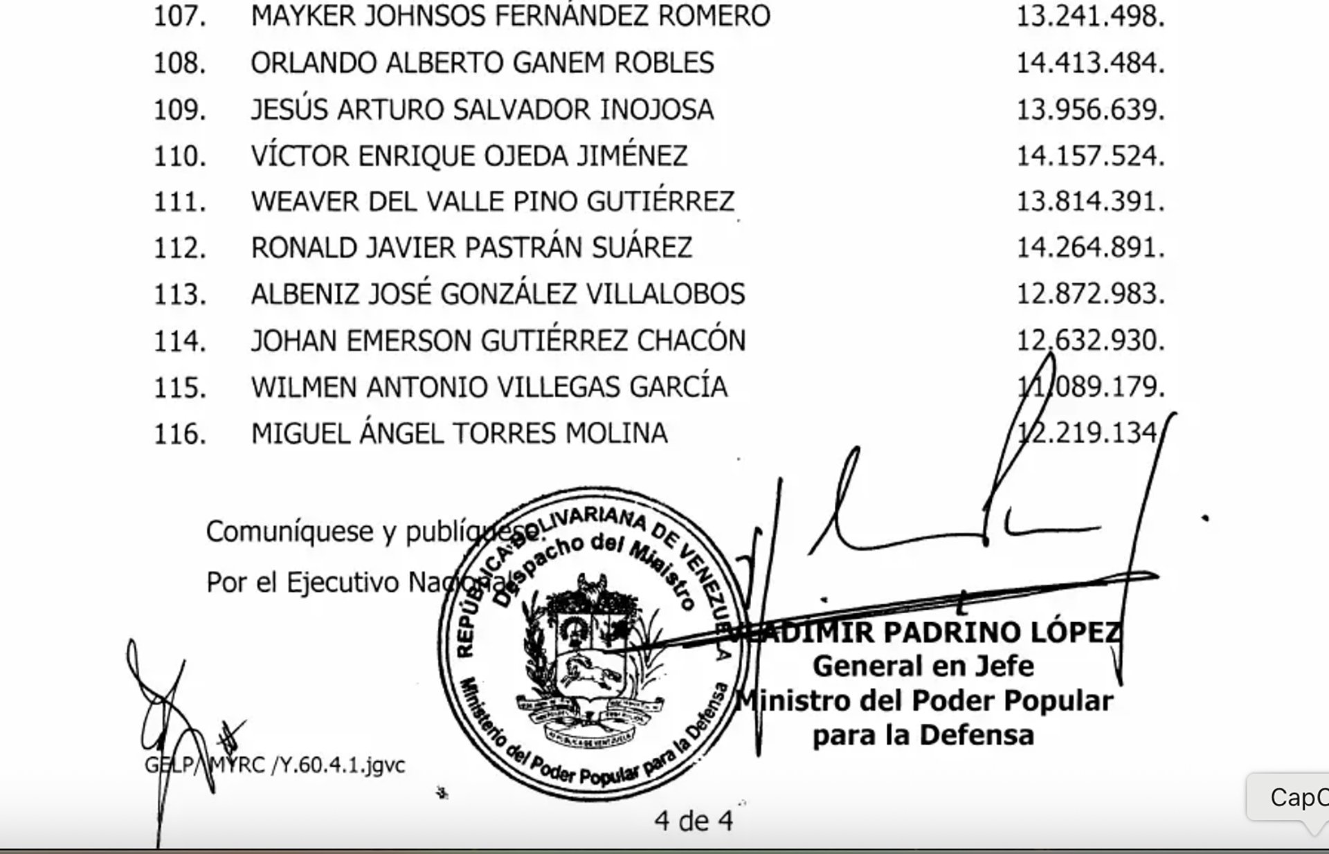 Otro de los que le dio el premio a Maduro es Jesús Arturo Salvador Inojosa que ascendió a teniente coronel en julio de 2022