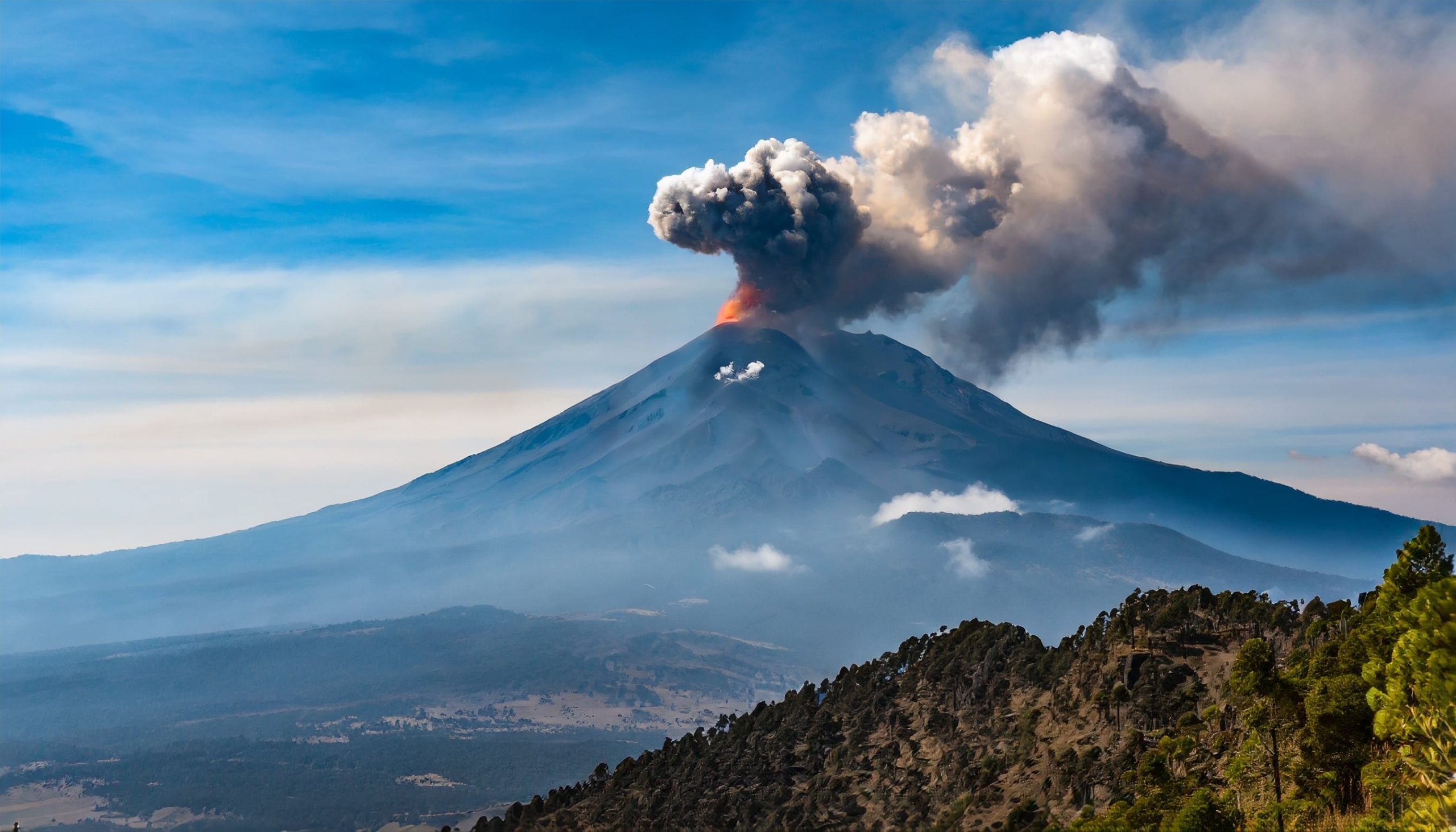 Un gran depósito de magma se extiende entre los dos y diez kilómetros de profundidad con un volumen estimado de 75 kilómetros cúbicos (Imagen ilustrativa Infobae)