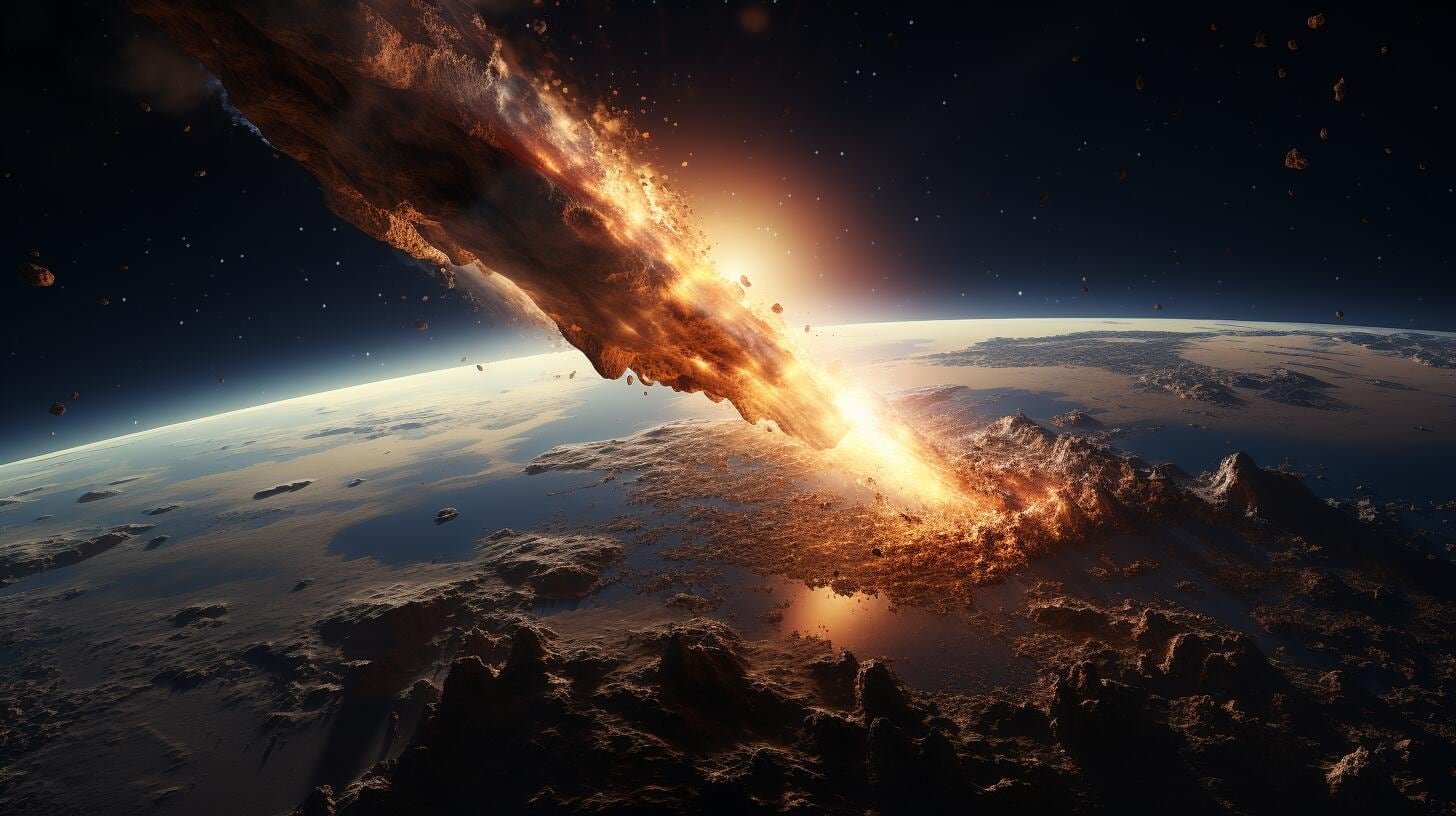 Una colisión de un asteroide de 140 metros puede liberar una energía equivalente a 300 millones de toneladas de TNT (Imagen ilustrativa Infobae)