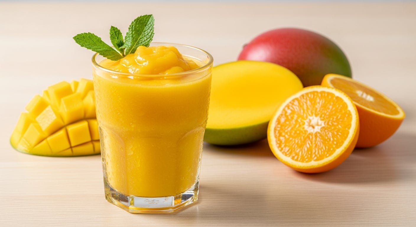 El licuado de mango y naranja fortalece el sistema inmunológico y ayuda a regular la glucosa por su riqueza en vitamina C y antioxidantes - (Imagen Ilustrativa Infobae)