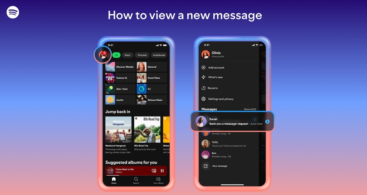 Las funciones estarán disponibles de forma generalizada a partir de febrero en los países donde Mensajes está habilitado. (Spotify)