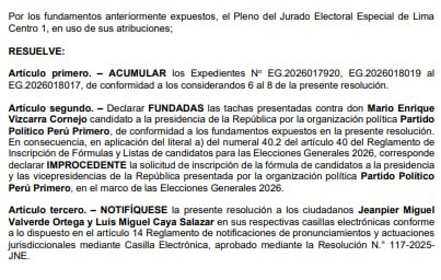 Resolución del JEE.