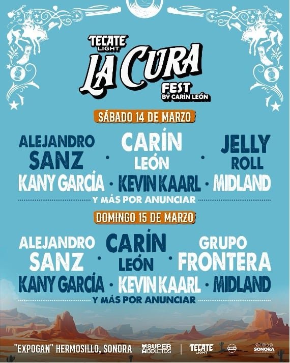 Carín León lidera ambas jornadas del festival, presentando una fusión audaz de música mexicana, country y folk americano