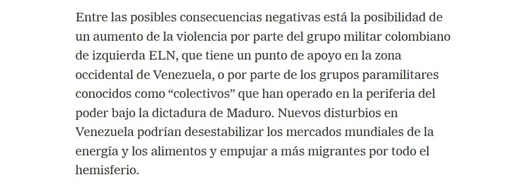El medio norteamericano destacó la presencia del ELN en Venezuela - crédito NYT