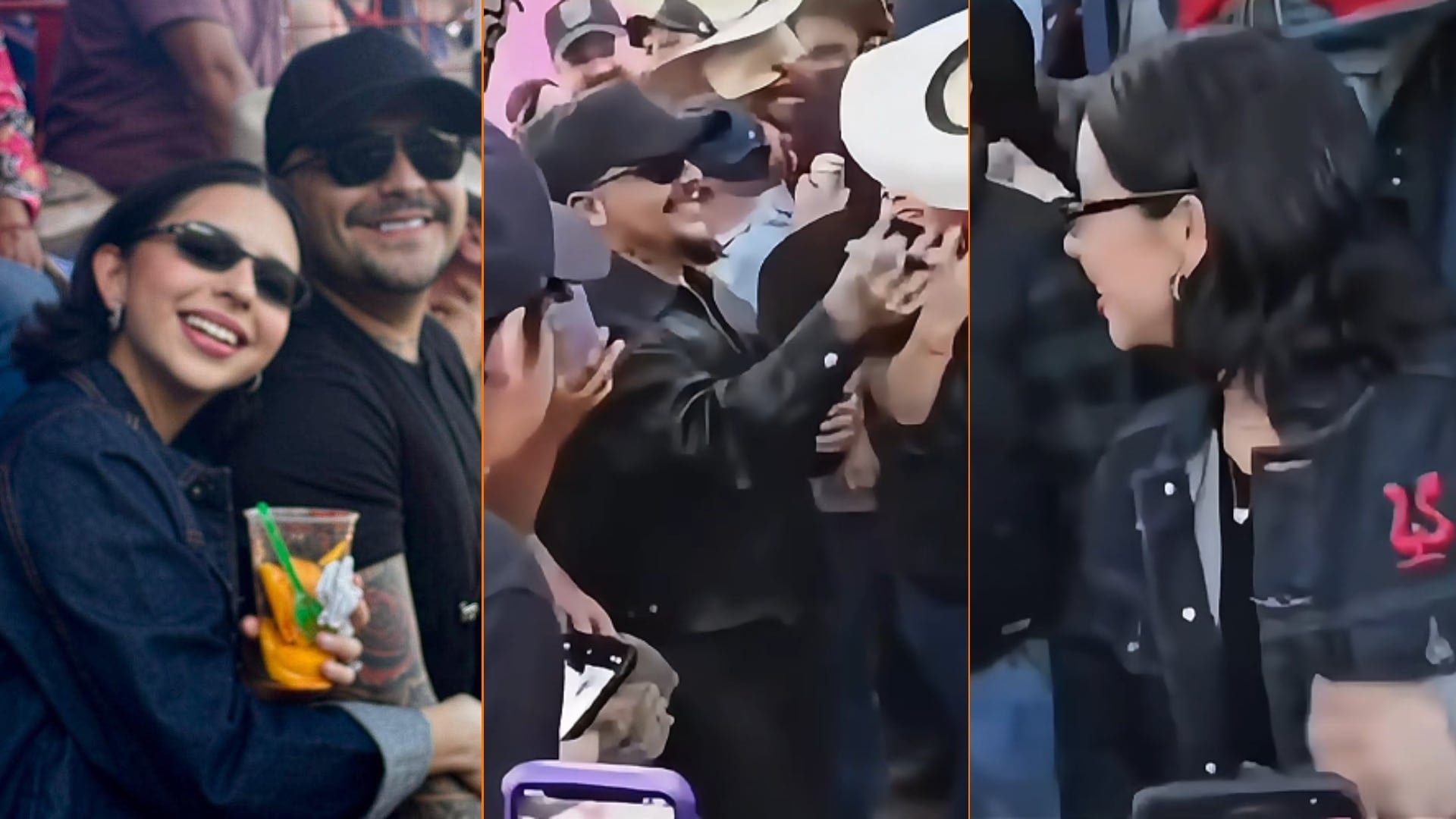 Una seman antes, Nodal y Aguilar asistieron a la Charreada Juchipila. (Jenny Lozano / Facebook / @variedades2002, TikTok)