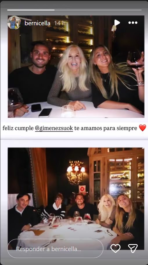 La cena de cumpleaños estuvo compuesta por cinco invitados 