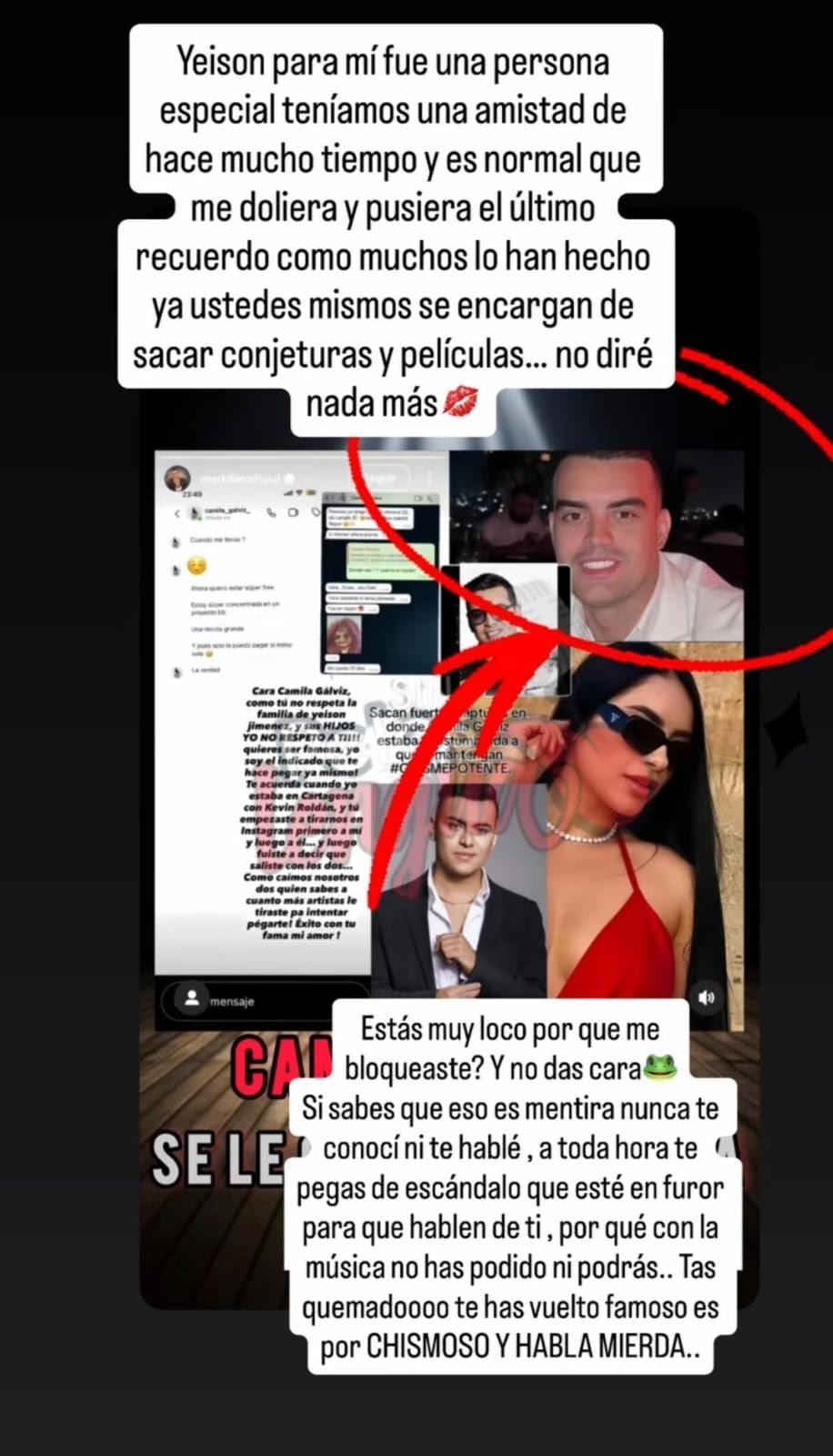 La modelo se defendió de las críticas por sus publicaciones con Yeison Jiménez - crédito Instagram