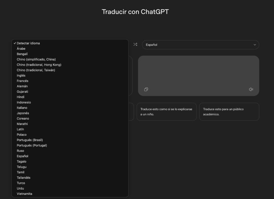 ChatGPT se presenta como una alternativa a Google Translate.