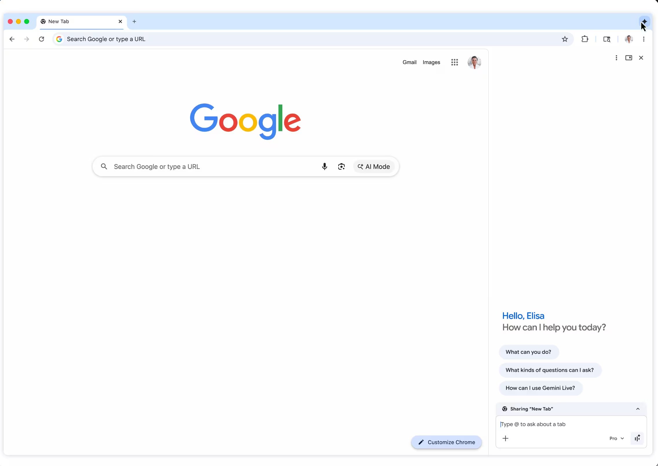 El panel lateral de Chrome permite alternar tareas, consultar chats previos y recibir respuestas personalizadas sin abandonar la pestaña principal.