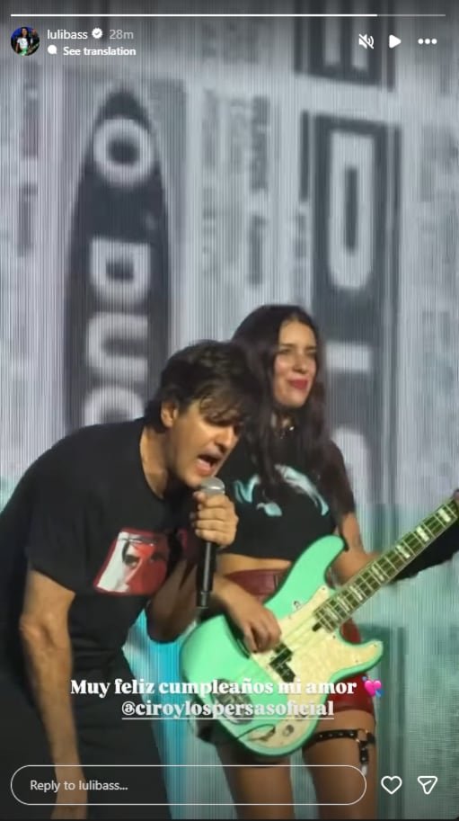 Luli Bass blanqueó su romance con el líder de Los Piojos a través de las redes (Instagram)