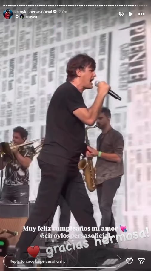 La respuesta del cantante ante el posteo de su pareja (Instagram)