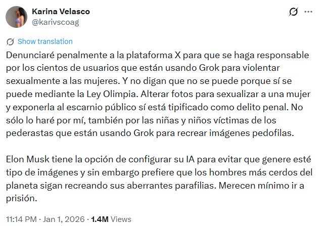 Miles de mujeres se ven expuestas a la violencia digital sexual por pocos filtros en la IA de X, Grok.