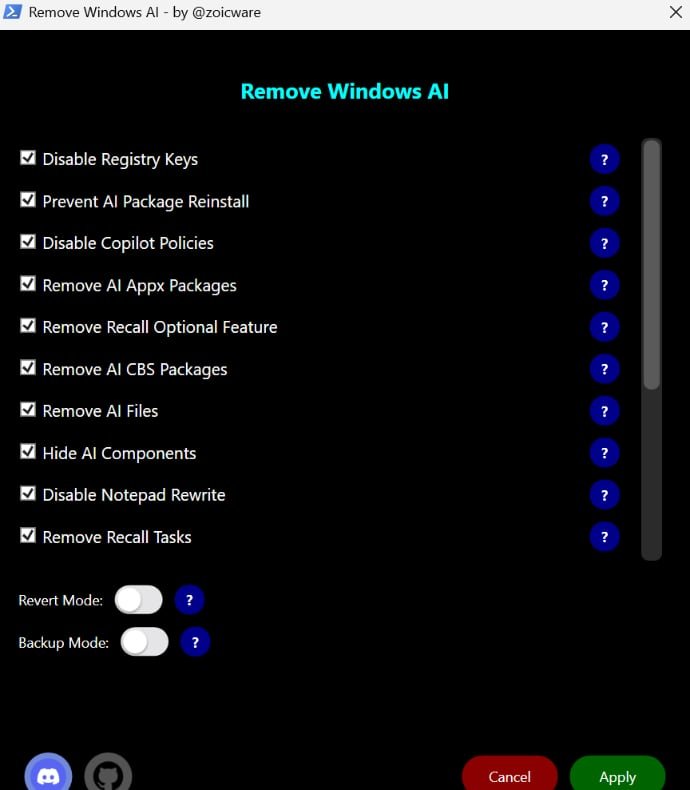 Sin aplicaciones externas puedes desactivar la IA de Windows 11.