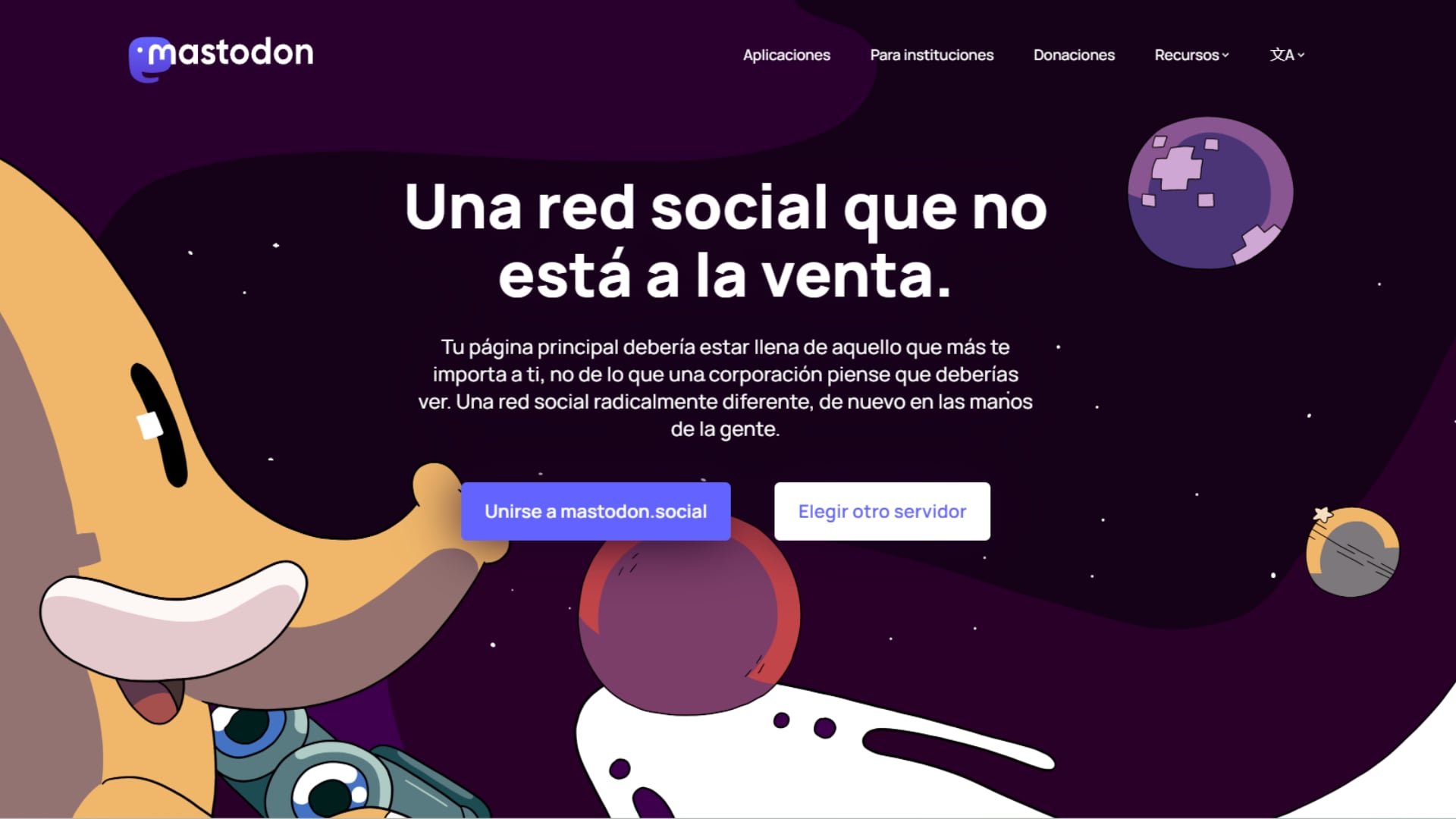 No existe una empresa dominante en Mastodon; la gestión recae en una federación de administradores y usuarios. (Mastodon)