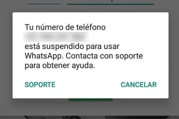 Este es el mensaje que aparece en WhatsApp si tu cuenta ha sido suspendida. (Foto: MAG)