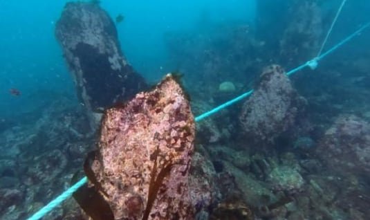 La formación pétrea yace a escasa distancia de la Île de Sein, sumergida bajo aguas atlánticas (SAMM)