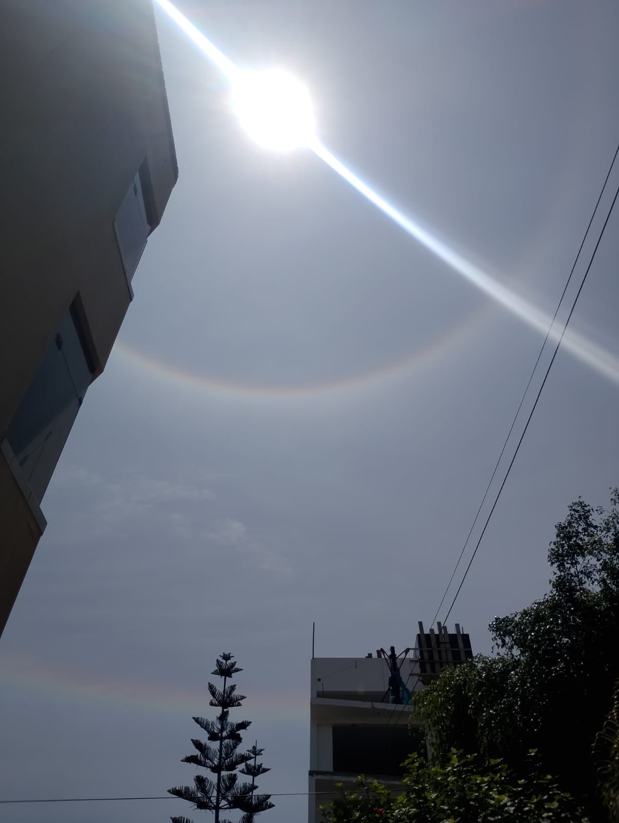 El halo solar fue observado en Lima y Magdalena del Mar, donde vecinos registraron el fenómeno óptico en la mañana del miércoles. Foto: X/ @Lyprex459221