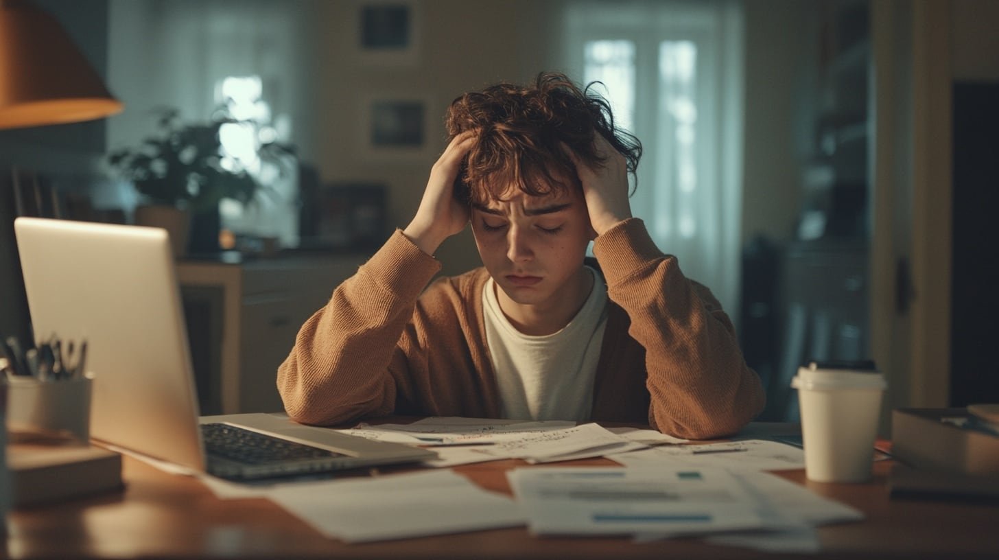 Un adolescente agobiado con su tarea del instituto. (Imagen Ilustrativa Infobae)