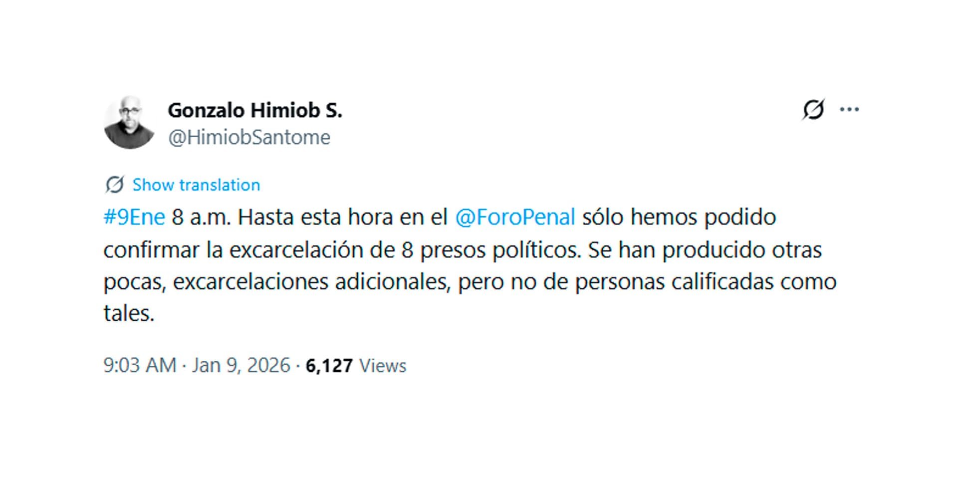 El mensaje de Gonzalo Himiob en X