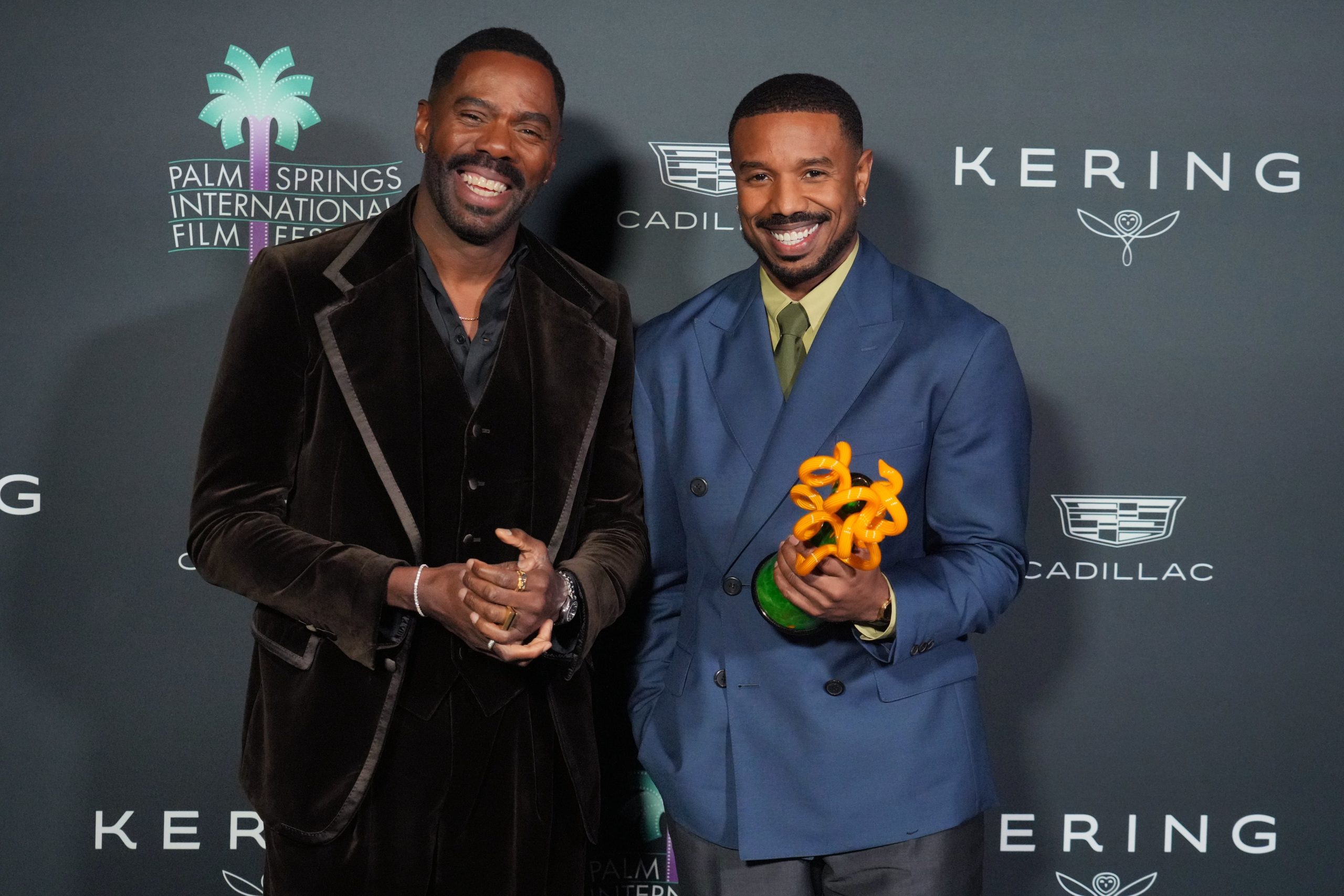 Colman Domingo, a la izquierda, y Michael B. Jordan, con el premio al mejor actor por su actuación en 