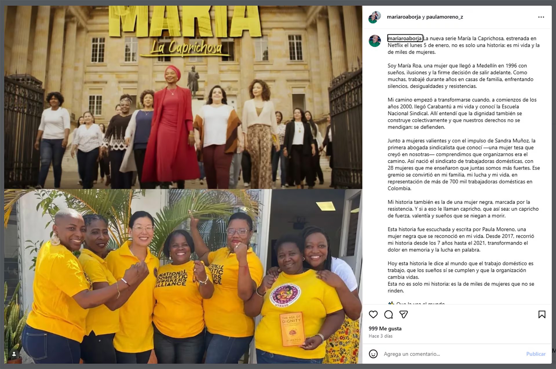 La lucha de María, la caprichosa en la serie de Netflix y en la vida real con las trabajadoras del hogar de Colombia