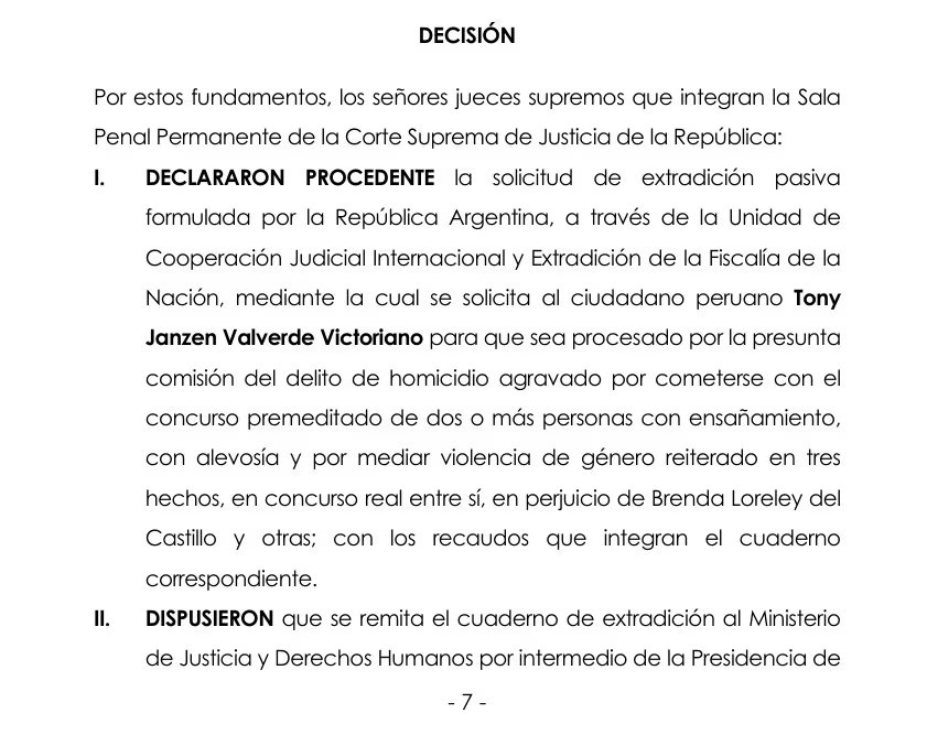 PJ aprobó extradición de Pequeño J