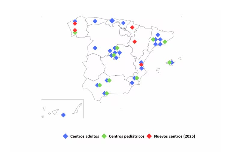 Comunidades autónomas que cuentan con al menos un centro designado para la administración de terapias CAR-T. (Ministerio de Sanidad)