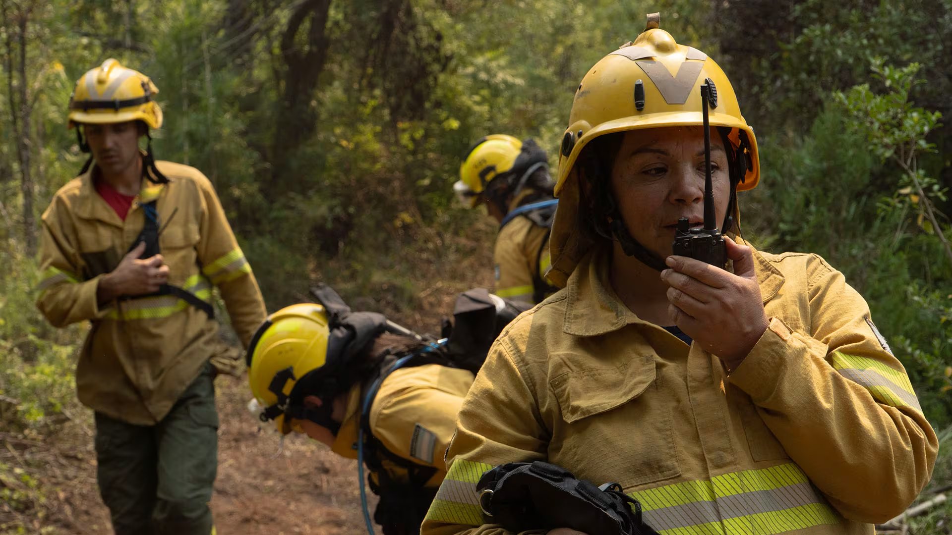 La labor de bomberos y brigadistas lleva casi 50 días continuos, recurriendo a maquinaria pesada y autobombas para enfrentar las llamas de más de 50 metros
