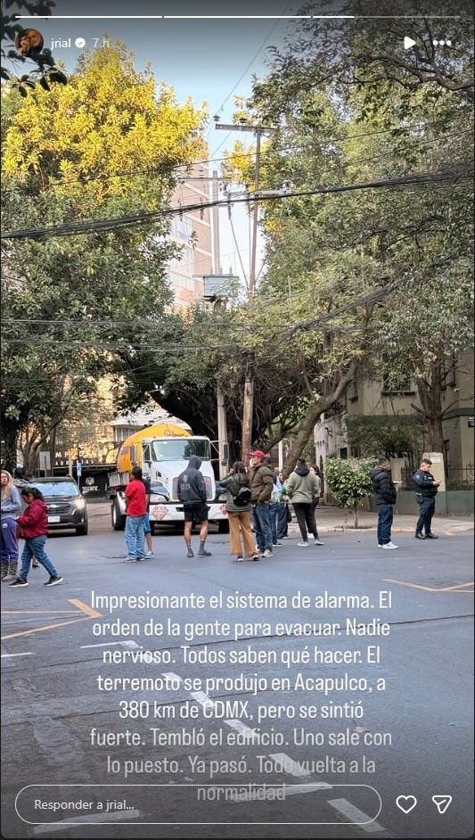 El periodista quedó impresionado con el manejo de la sociedad en medio de la emergencia 