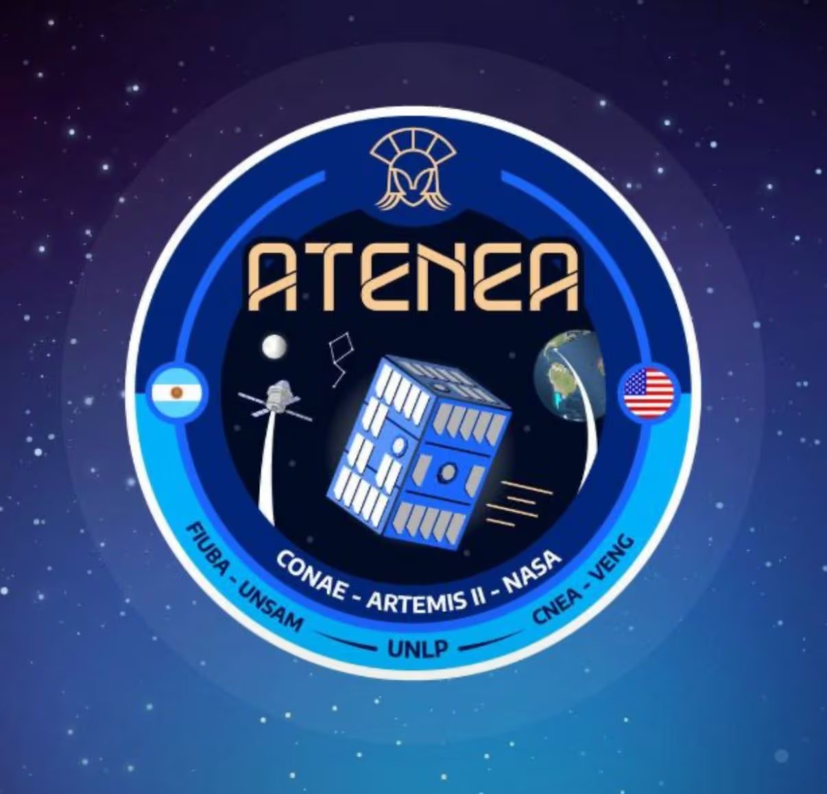 ATENEA es un CubeSat argentino de clase 12U diseñado para operar en espacio profundo y validar tecnologías críticas para futuras misiones lunares (Conae)
