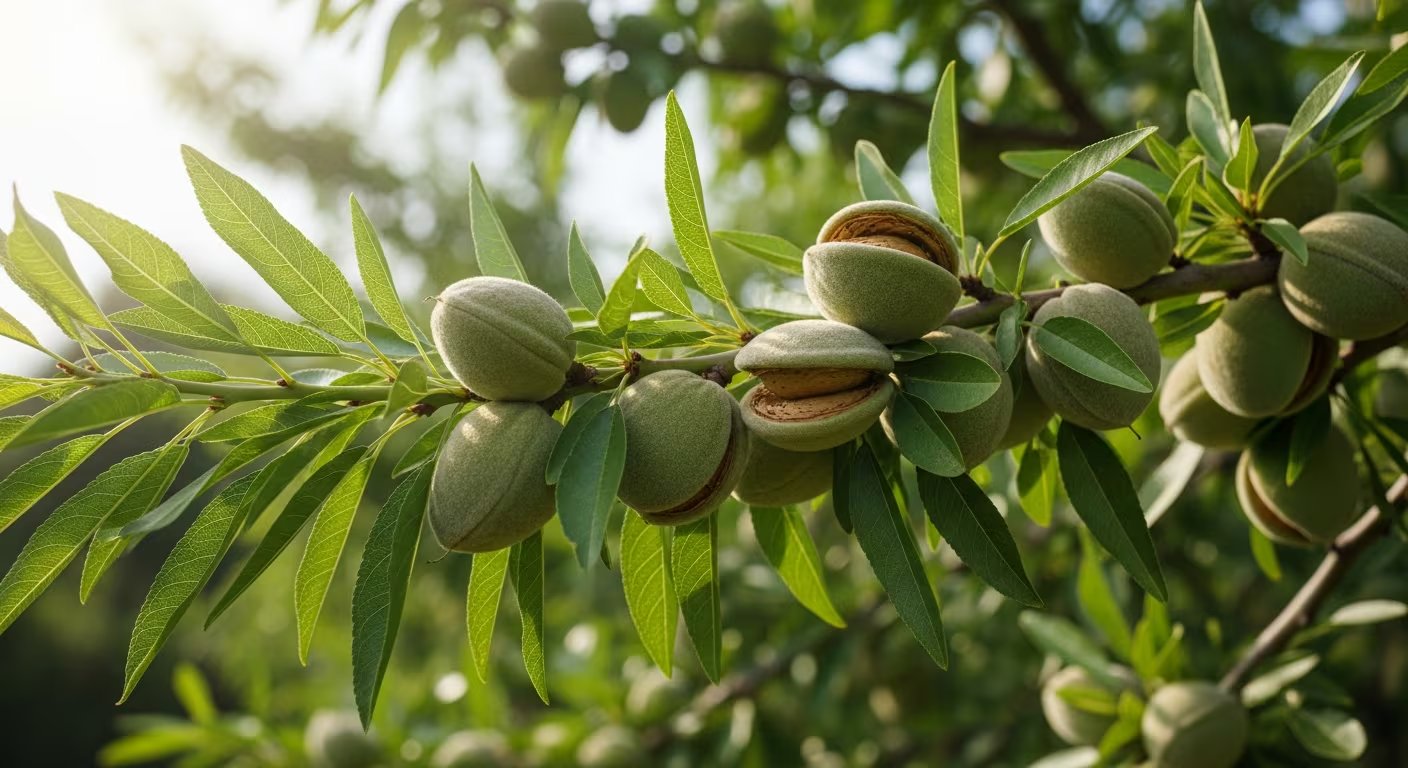Los almendros en California necesitan en promedio 10.240 litros de agua de riego por cada kilogramo de almendra, lo que equivale a 12 litros para cada fruto individual, una realidad que alerta a los especialistas sobre la presión que este cultivo ejerce sobre los recursos hídricos subterráneos (Imagen Ilustrativa Infobae)