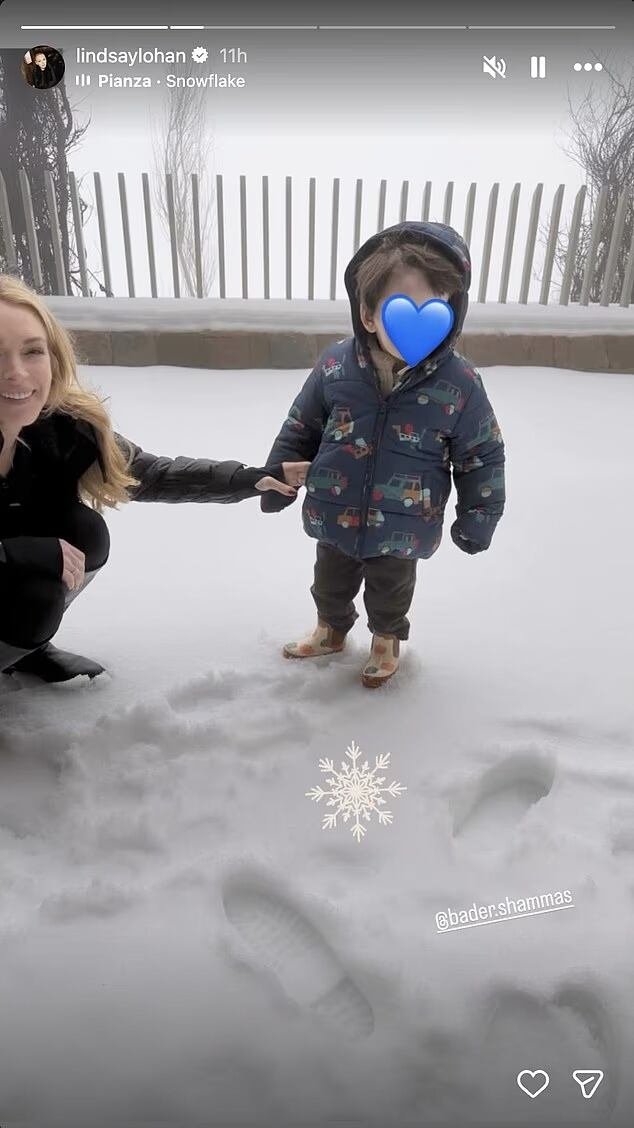 Lindsay Lohan agradeció al 2025 por los momentos vividos junto a su esposo Bader Shammas y su hijo Luai. (Captura: Instagram/LindsayLohan)