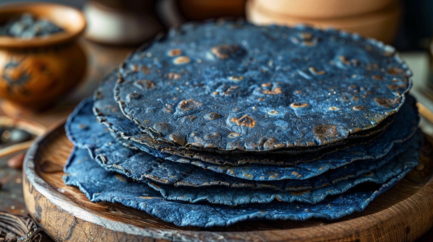 Una tortilla azul, un alimento tradicional mexicano rico en historia y sabor. - (Imagen Ilustrativa Infobae)