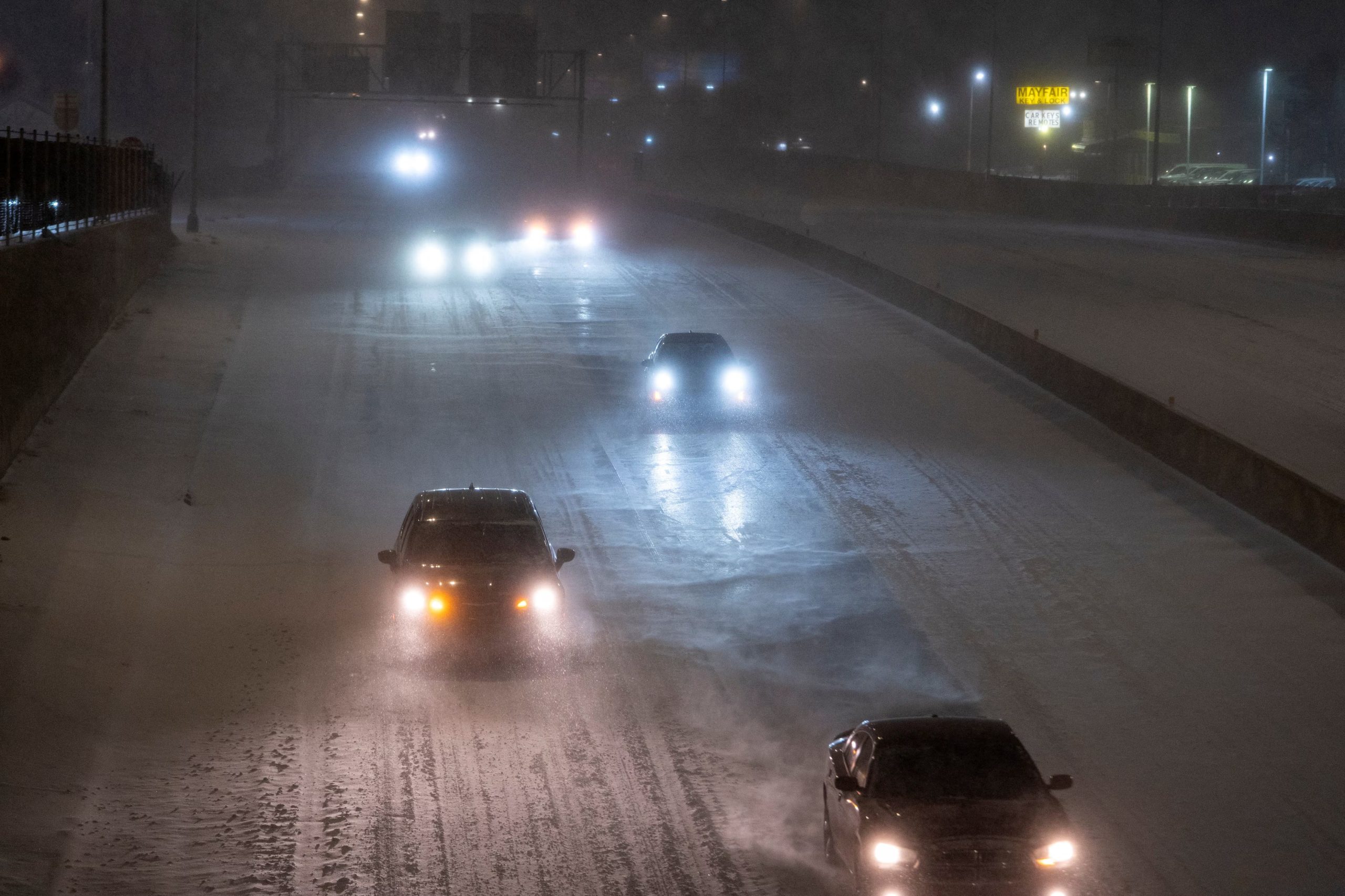 La autopista I-44 de Oklahoma cubierta de nieve (REUTERS/Nick Oxford)