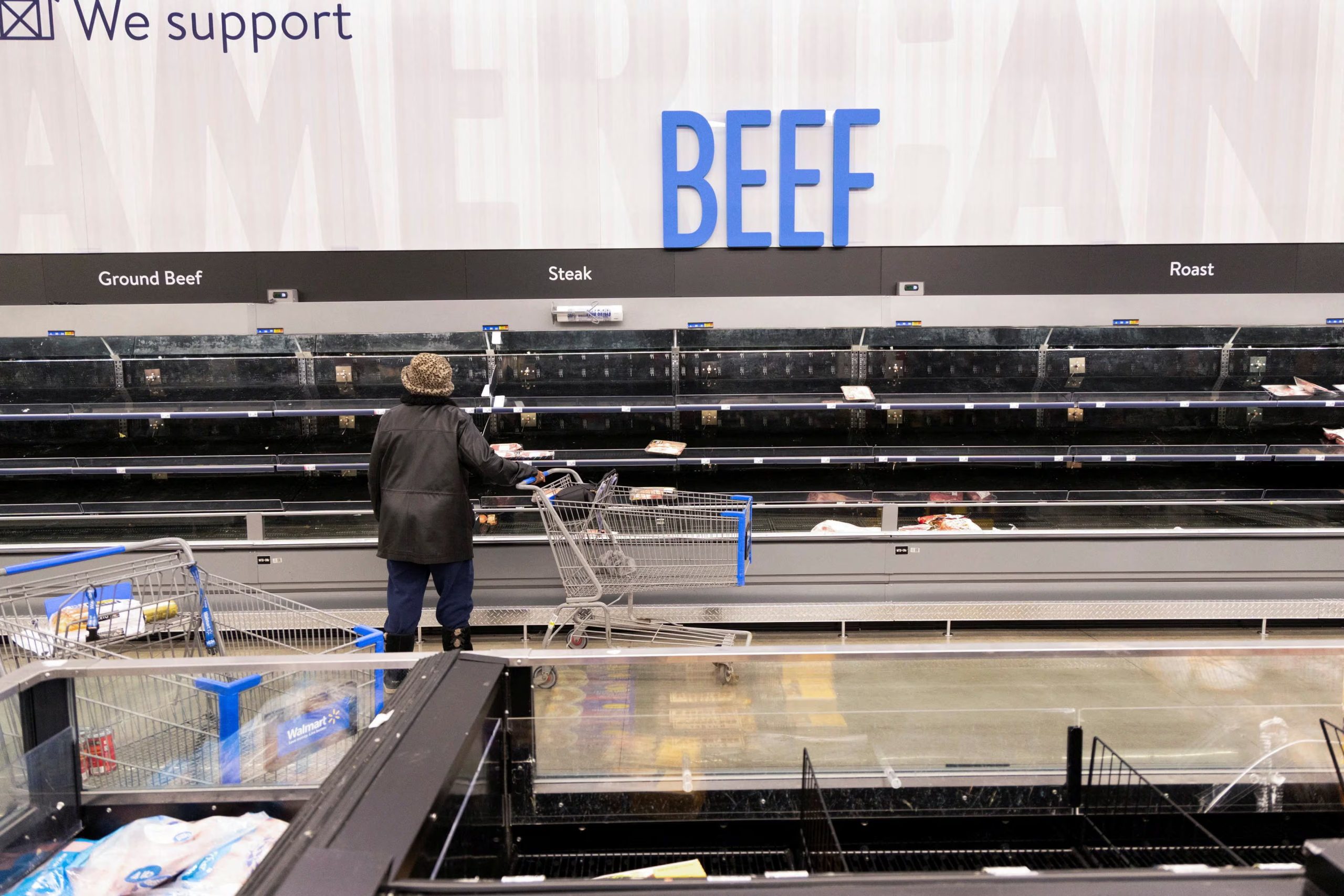 En St. Louis, Missouri, los supermercados quedaron desabastecidos después de que el pronóstico anunciara una feroz tormenta de frío y nieve (REUTERS)