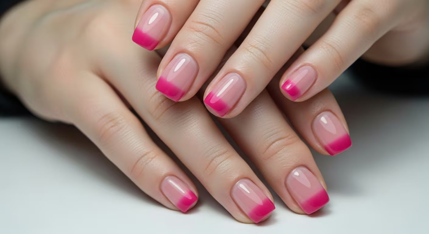 Las blushing nails en tonos rosados o fucsias ofrecen una manicura con efecto rubor, logrando un look sofisticado y natural muy elegido por celebridades - (Imagen Ilustrativa Infobae)