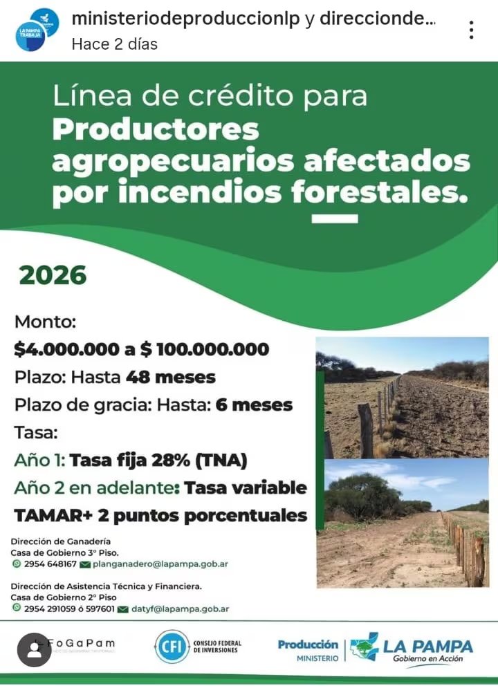 El lanzamiento de la línea financiera a través de redes sociales (Foto: Ministeriodeproduccionlp)