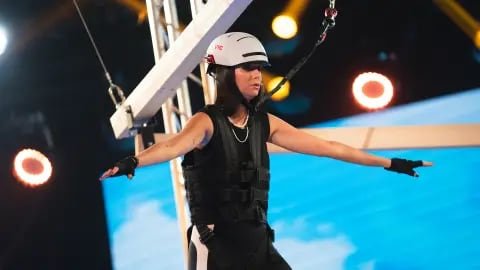 Victoria Federica en la prueba de las 'pasarelas del vértigo' en 'El Desafío' (Atresmedia)